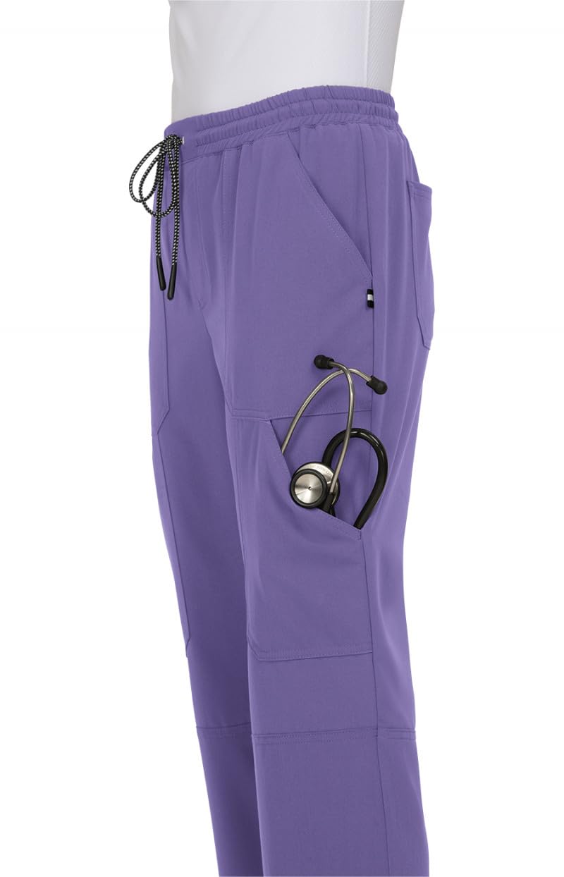 KOI Next Gen Women's 7 Pocket Good Vibe Jogger Scrub Pants with 4-Way Stretch and Elastic Waistband Wisteria 3X-Large - Image 3