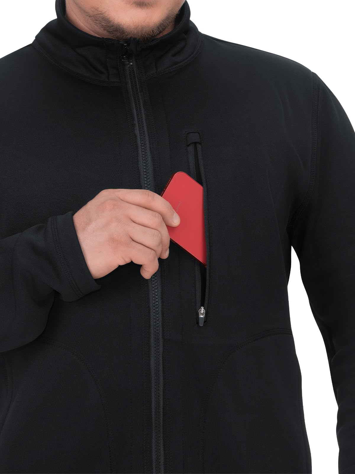 KOI Next Gen Reactivate Men's 5-Pocket Fleece Jacket Black XX-Large - Image 3